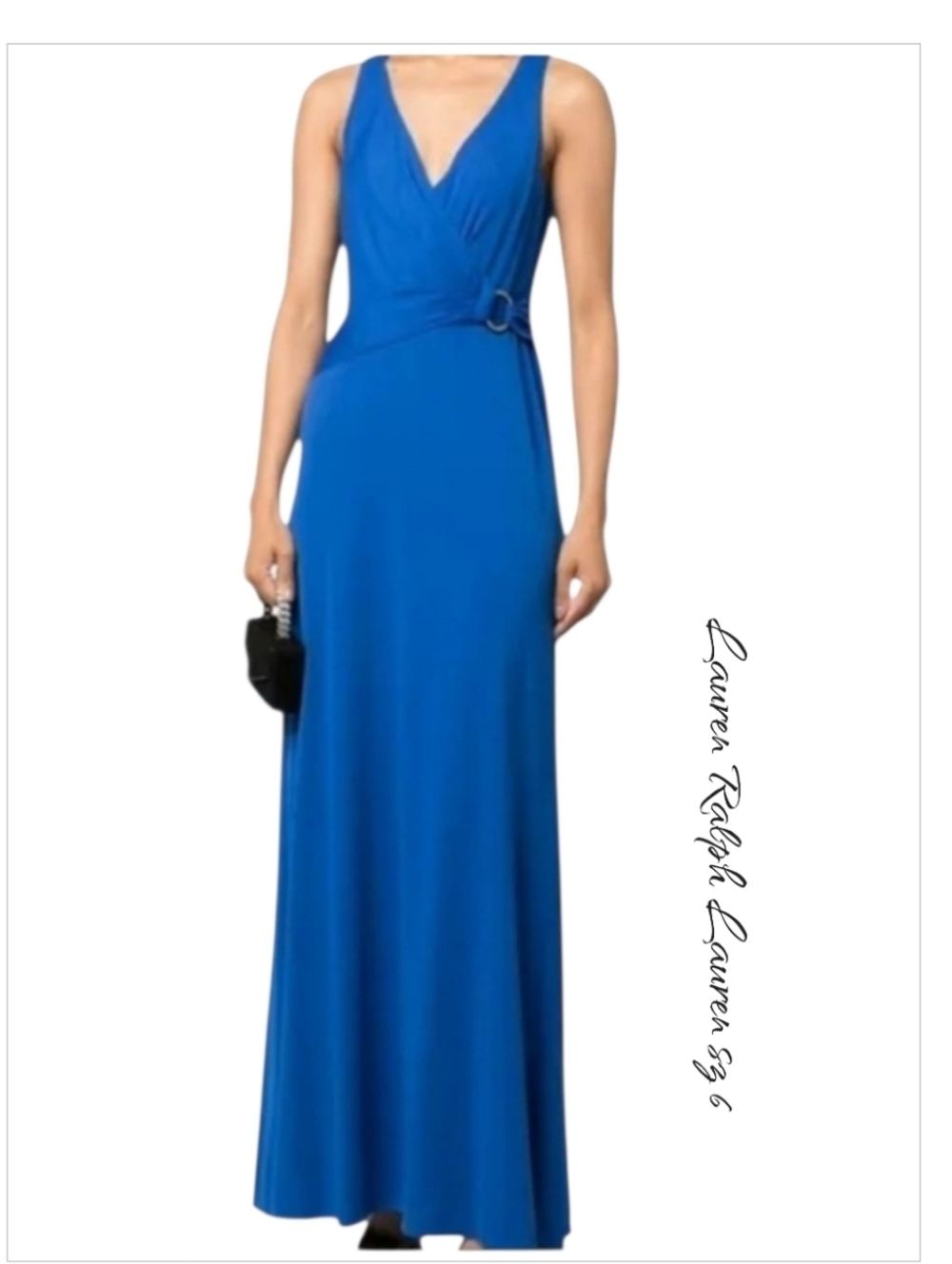 NWT Ralph Lauren Cocktail A- Line Royal Blue Maxi Dress sz 6